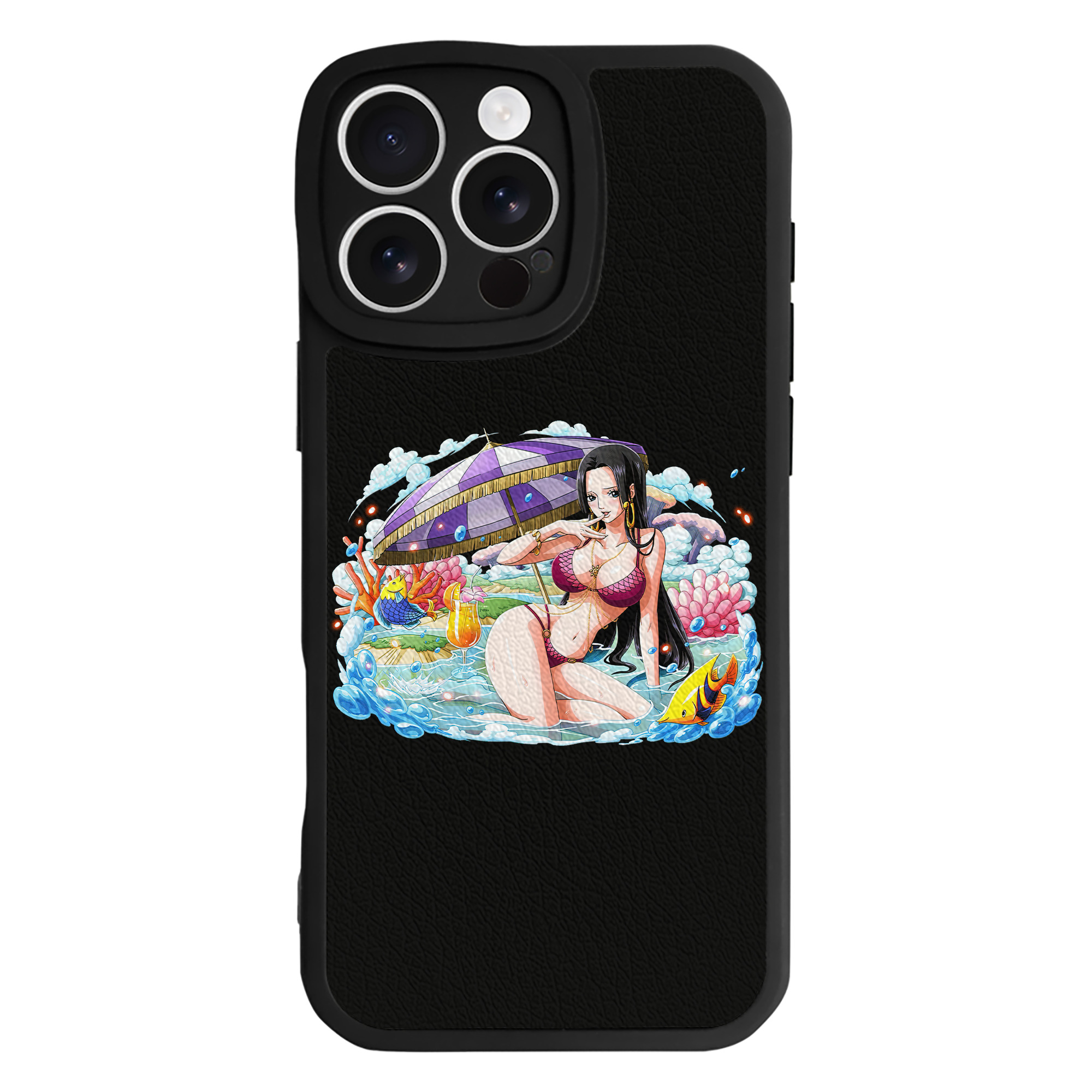 （画像用） ワンピース ボア・ハンコック ONE PIECE Boa·Hancock 【iPhone 16シリーズ対応】シリコンスマホケース（レザー調） 材質：シリコン